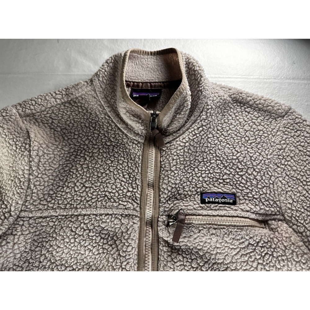Patagonia Sherpa Jacket Womens Large Beige Fleece Long Sleeve Fleece Coat F2022 - Picture 4 of 15